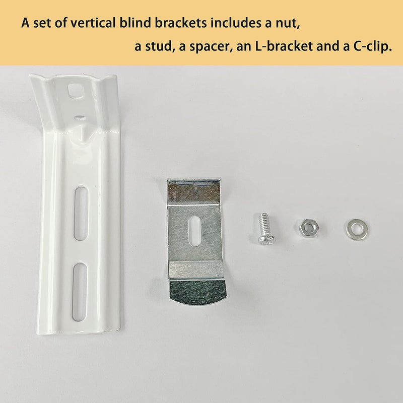 AuRiver 6 pcs Vertical Blind L Bracket Vertical Blind Bracket Clips 3 inch Length for Vertical Blinds with Headrail Width 1-1/2"(38mm) Bracket Clips Outside Mounting - Image 5